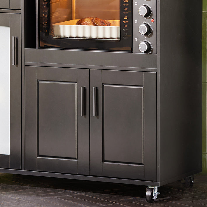 SoBuy | Carrello da cucina | Madia su ruote | Armadietto da cucina | Carrello di servizio | Nero | FSB78-SCH