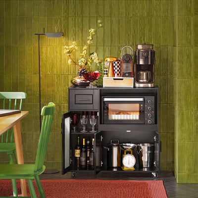 SoBuy | Chariot de cuisine | Buffet à roulettes | Meuble de cuisine | Chariot roulant | Noir | FSB78-SCH