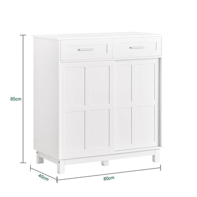 SoBuy | Scarpiera | Madia con ante scorrevoli | Credenza da cucina | Cassettiera | FSB84-W