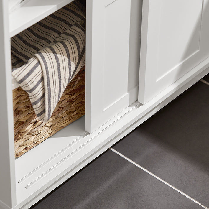 SoBuy | Scarpiera | Madia con ante scorrevoli | Credenza da cucina | Cassettiera | FSB84-W