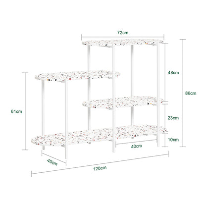 SoBuy | Console en métal | Table d'entrée | Buffet | Étagère autoportante | Blanc marbré | FSB89-W