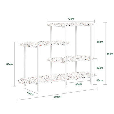 SoBuy | Consolle in metallo | Tavolo da ingresso | Credenza | Scaffale autoportante | Marmo bianco | FSB89-W