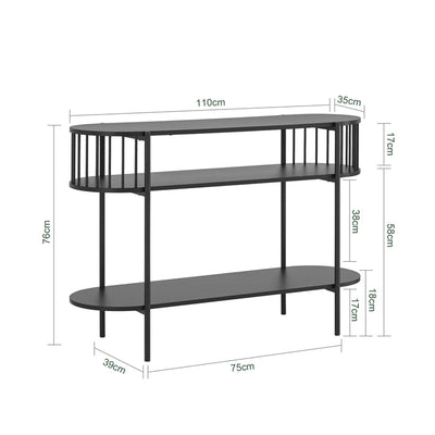 Prevendita | SoBuy | Tavolo Consolle | Tavolo da Ingresso | Credenza Stretta | Tavolino da Divano | Tavolino Decorativo Nero | FSB90-SCH