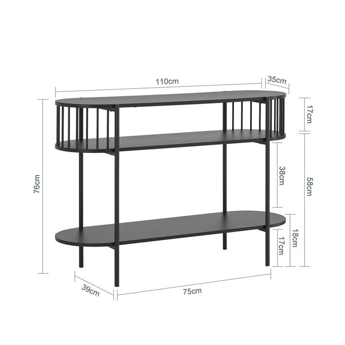 Prevendita | SoBuy | Tavolo Consolle | Tavolo da Ingresso | Credenza Stretta | Tavolino da Divano | Tavolino Decorativo Nero | FSB90-SCH