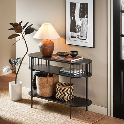Prevendita | SoBuy | Tavolo Consolle | Tavolo da Ingresso | Credenza Stretta | Tavolino da Divano | Tavolino Decorativo Nero | FSB90-SCH