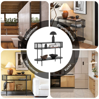 Prevendita | SoBuy | Tavolo Consolle | Tavolo da Ingresso | Credenza Stretta | Tavolino da Divano | Tavolino Decorativo Nero | FSB90-SCH