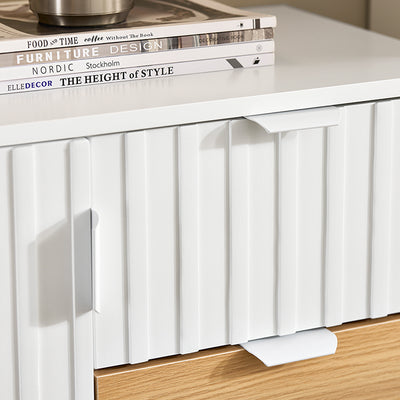 SoBuy | Küchenschrank | Sideboard | Aufbewahrungsschrank | Kommode | Weiß-Natur | FSB91-WN