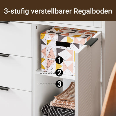 SoBuy Credenza Armadietto da Soggiorno Mobiletto da Ingresso Bianco-Nero 92x119x40cm FSB94-W
