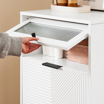 SoBuy | Meuble à chaussures | Rangement à chaussures à 2 portes | Coffre à chaussures | Blanc/Noir | FSB95-W 