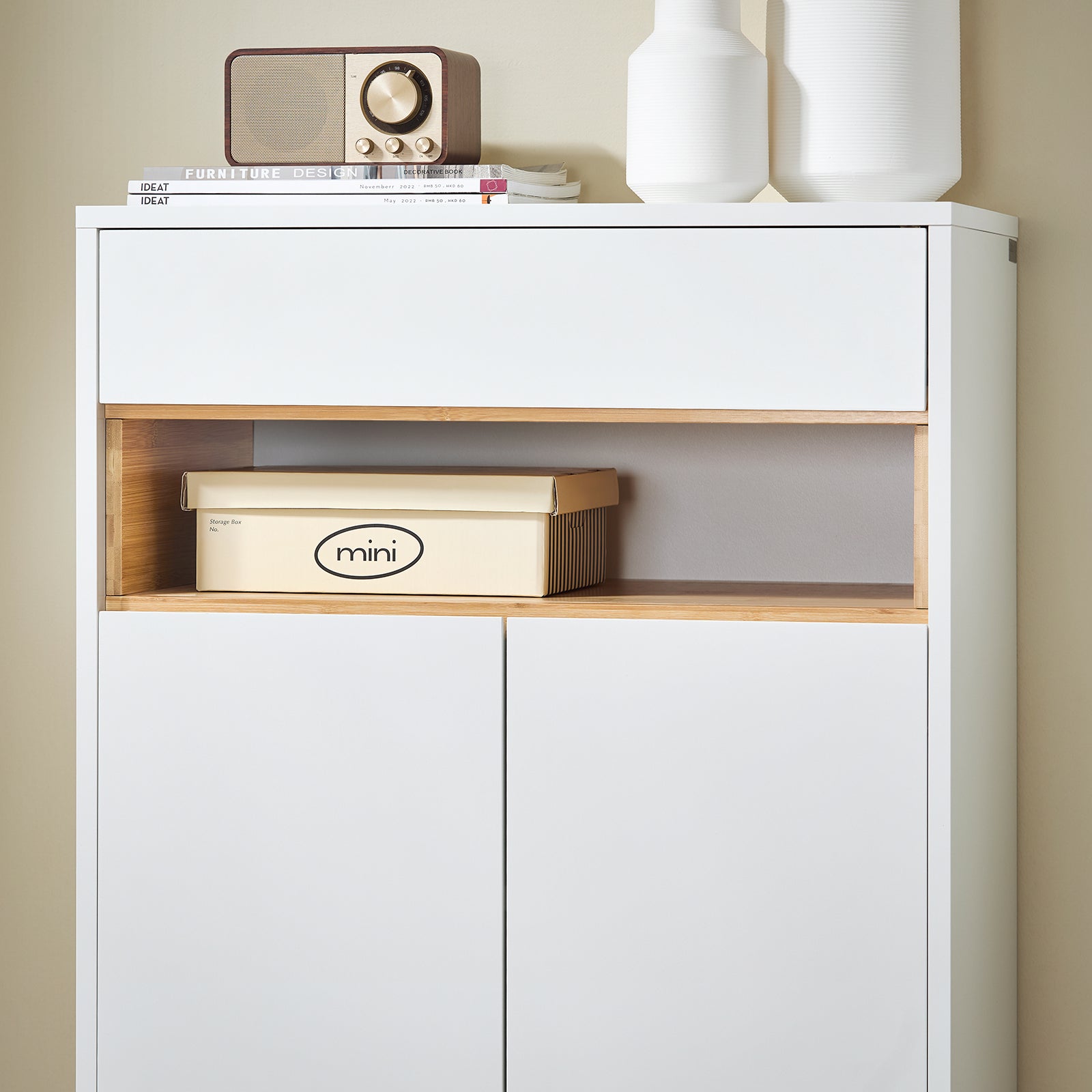 SoBuy | Sideboard | Aufbewahrungsschrank | Flurschrank | Kommode | Küchenschrank | FSB97-WN