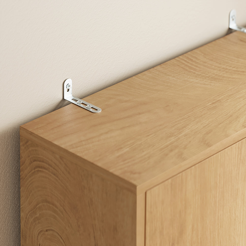 SoBuy Küchenschrank mit Steckdose und 2 USB-Anschlüssen 60x40x170 cm Natur FSB98-E-N