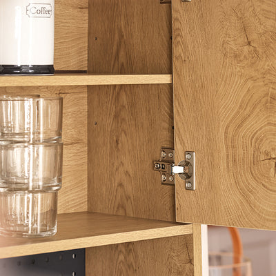 Vorverkauf | SoBuy Mikrowellenschrank 170cm mit Pegboard - Küchenschrank Vintage 60x170x40cm FSB98-N