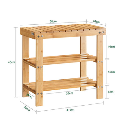 SoBuy | Scarpiera | Panca stretta | Larghezza 50 cm Bambù | FSR02-K-N