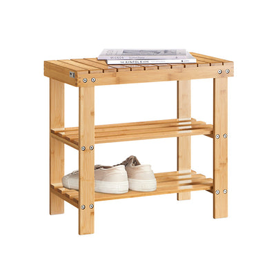 SoBuy | Scarpiera | Panca stretta | Larghezza 50 cm Bambù | FSR02-K-N