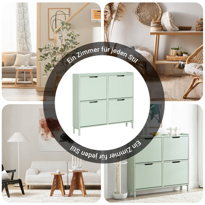 SoBuy | Meuble à chaussures | Rangement à chaussures | 4 portes | Vert | FSR100-GR