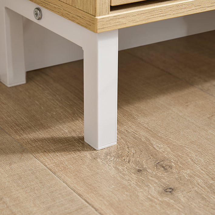 Prévente | SoBuy | Meuble à chaussures | Armoire à chaussures 4 portes | Étagère à chaussures étroite | Naturel | FSR100-N