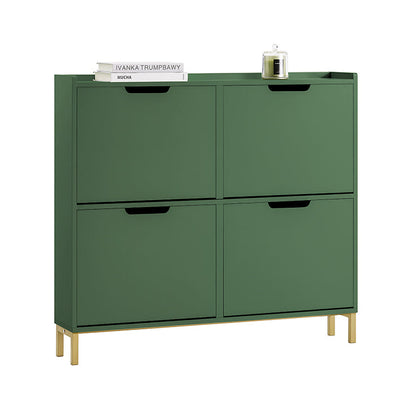 SoBuy | Scarpiera | Scarpiera con 4 Ante a Ribalta | Cassettiera per Scarpe | Verde Scuro | FSR100-SY