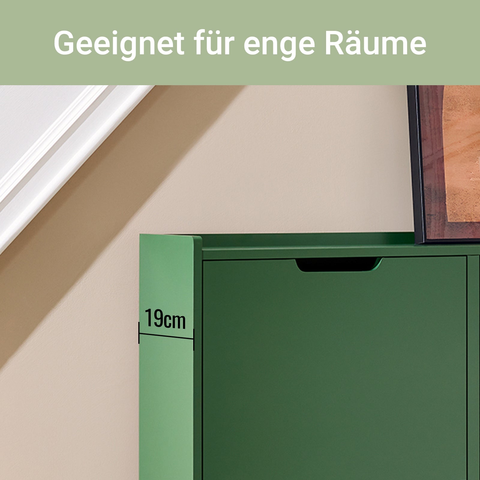 SoBuy | Scarpiera | Scarpiera con 4 Ante a Ribalta | Cassettiera per Scarpe | Verde Scuro | FSR100-SY