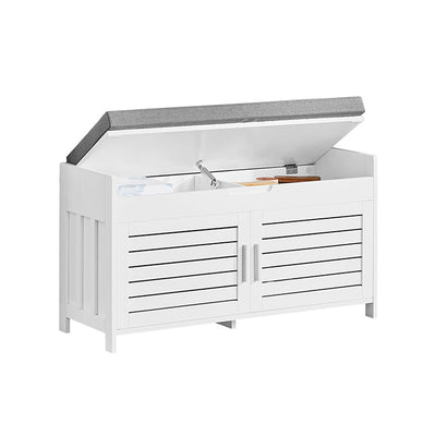 SoBuy | Panchina Ingresso | Panca Scarpiera | Scarpiera con Cuscino | Bianco | FSR102-W