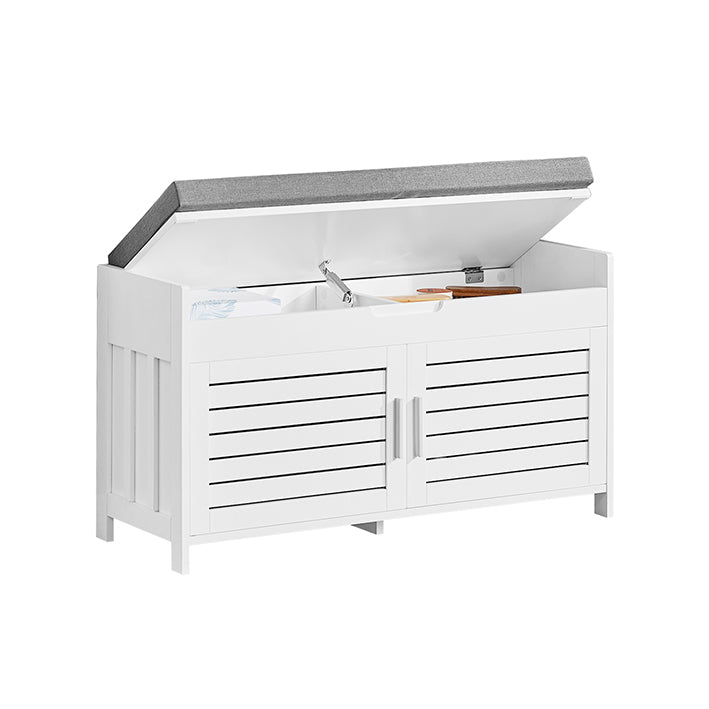 SoBuy | Panchina Ingresso | Panca Scarpiera | Scarpiera con Cuscino | Bianco | FSR102-W