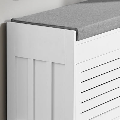 SoBuy | Panchina Ingresso | Panca Scarpiera | Scarpiera con Cuscino | Bianco | FSR102-W