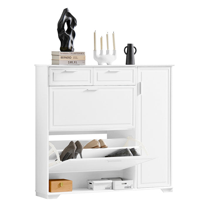 SoBuy | Meuble à chaussures basculant | Armoire à chaussures | Commode à chaussures Blanche | FSR104-W