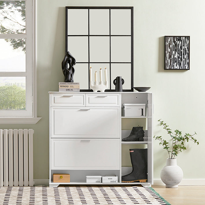 SoBuy | Meuble à chaussures basculant | Armoire à chaussures | Commode à chaussures Blanche | FSR104-W