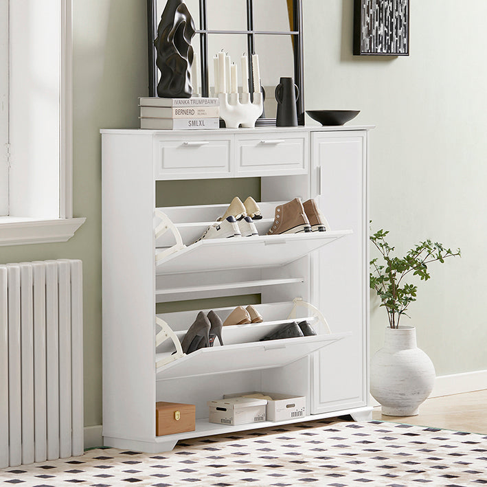 SoBuy | Meuble à chaussures basculant | Armoire à chaussures | Commode à chaussures Blanche | FSR104-W
