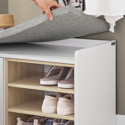 SoBuy | Banc à chaussures | Banc avec rangement | Étagère à chaussures | Banc d'entrée | FSR109-WN