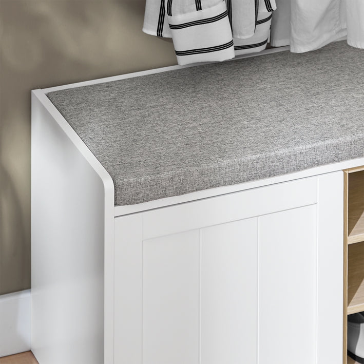 SoBuy | Banc à chaussures | Banc avec rangement | Étagère à chaussures | Banc d'entrée | FSR109-WN