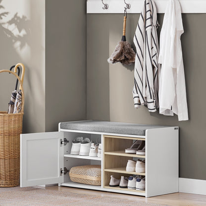 SoBuy | Banc à chaussures | Banc avec rangement | Étagère à chaussures | Banc d'entrée | FSR109-WN