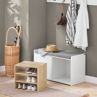 SoBuy | Schuhbank | Sitzbank mit Stauraum | Schuhregal | Garderobenbank | FSR109-WN