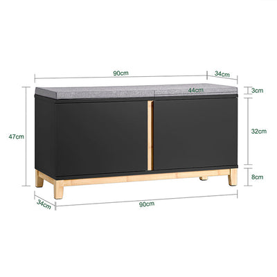 SoBuy | Scarpiera con seduta | Panchina appendiabiti | Panca | Panca da ingresso | Nero | FSR117-SCH