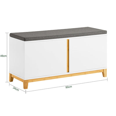 SoBuy | Scarpiera con sedile imbottito | Panchina | Panca da ingresso | Bianco | FSR117-W