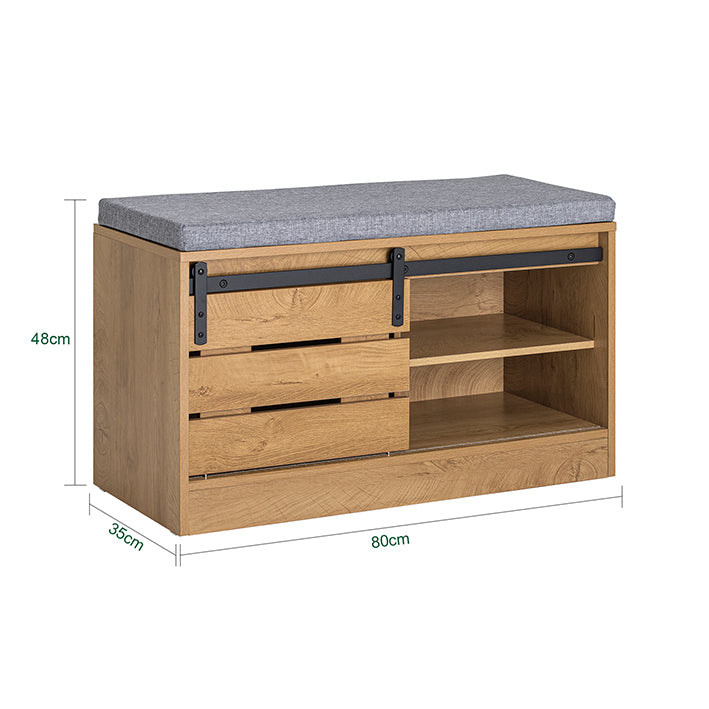 SoBuy | Scarpiera con anta scorrevole | Panca contenitore | Scarpiera | FSR120-N