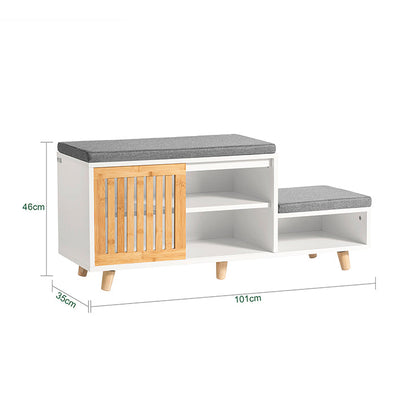 SoBuy | Cassapanca contenitore per scarpe | Panchina | Scarpiera | FSR125-WN