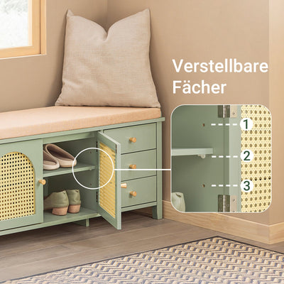 SoBuy | Scarpiera | Panca appendiabiti | Panca contenitore | Panca da ingresso | FSR129-GR