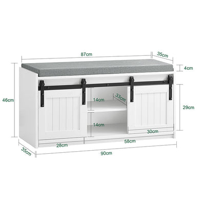 SoBuy | Scarpiera con seduta | Panchina | Panca da ingresso | Scarpiera | Bianco | FSR133-K-W