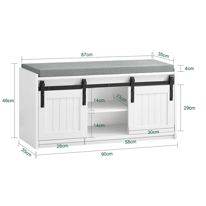 SoBuy | Scarpiera con seduta | Panchina | Panca da ingresso | Scarpiera | Bianco | FSR133-K-W