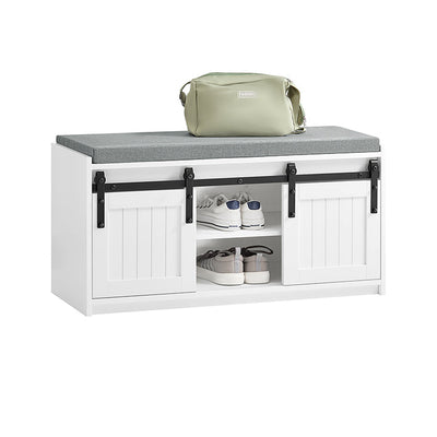 SoBuy | Scarpiera con seduta | Panchina | Panca da ingresso | Scarpiera | Bianco | FSR133-K-W