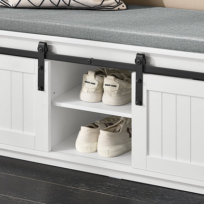 SoBuy | Scarpiera con seduta | Panchina | Panca da ingresso | Scarpiera | Bianco | FSR133-K-W