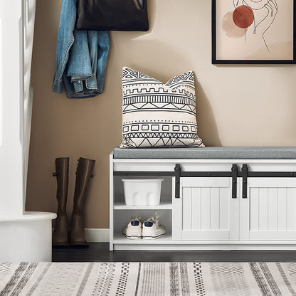 SoBuy | Banc à chaussures avec assise | Banc | Banc d'entrée | Étagère à chaussures | Blanc | FSR133-KW 