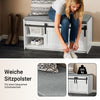 SoBuy | Schuhbank mit Sitzfläche | Sitzbank | Dielenbank | Schuhregal | Weiß | FSR133-K-W