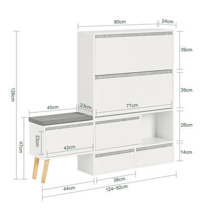 SoBuy | Meuble à chaussures | Rangement pour chaussures | Blanc | FSR134-W 