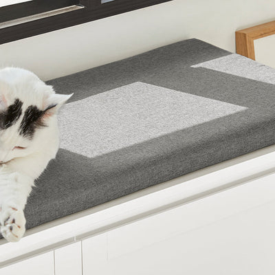 SoBuy | Cuccia per Gatti con Ciotole | Casa per Animali | Panchina Porta Scarpe con Cuccia | Bianco | FSR136-W