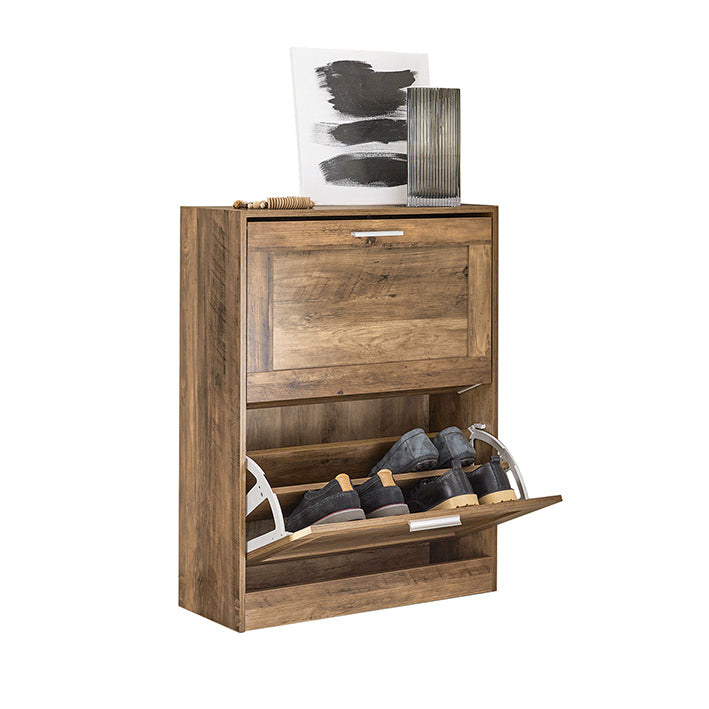 SoBuy | Meuble à chaussures | Armoire à chaussures à 2 abattants | Commode à chaussures | FSR137-F