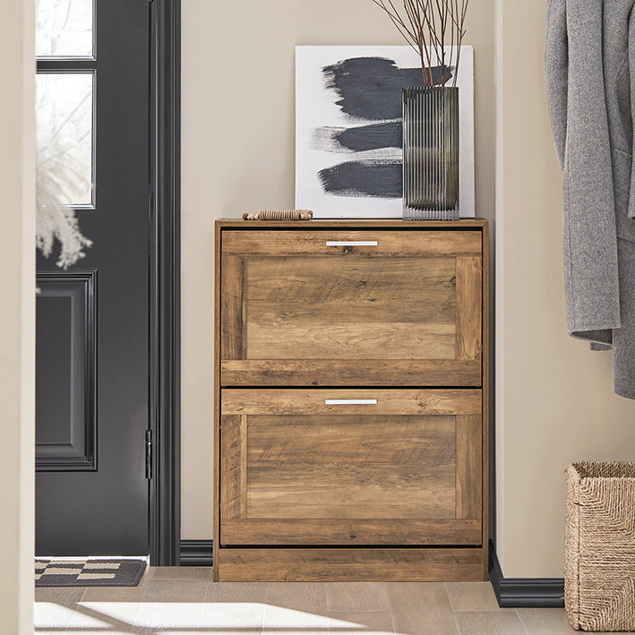 SoBuy | Meuble à chaussures | Armoire à chaussures à 2 abattants | Commode à chaussures | FSR137-F