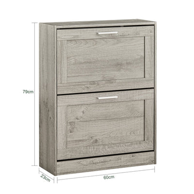 SoBuy | Meuble à Chaussures | Meuble de Rangement à Chaussures avec 2 Abattants | Commode à Chaussures | FSR137-HG