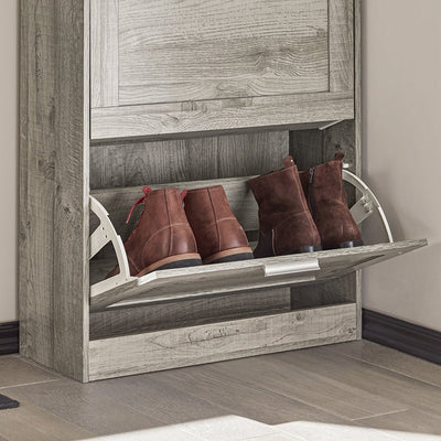 SoBuy | Meuble à Chaussures | Meuble de Rangement à Chaussures avec 2 Abattants | Commode à Chaussures | FSR137-HG