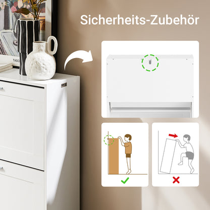 SoBuy | Meuble à chaussures | Rangement à chaussures | 2 portes étroites | Blanc | 60 x 80 x 25 cm | FSR137-W